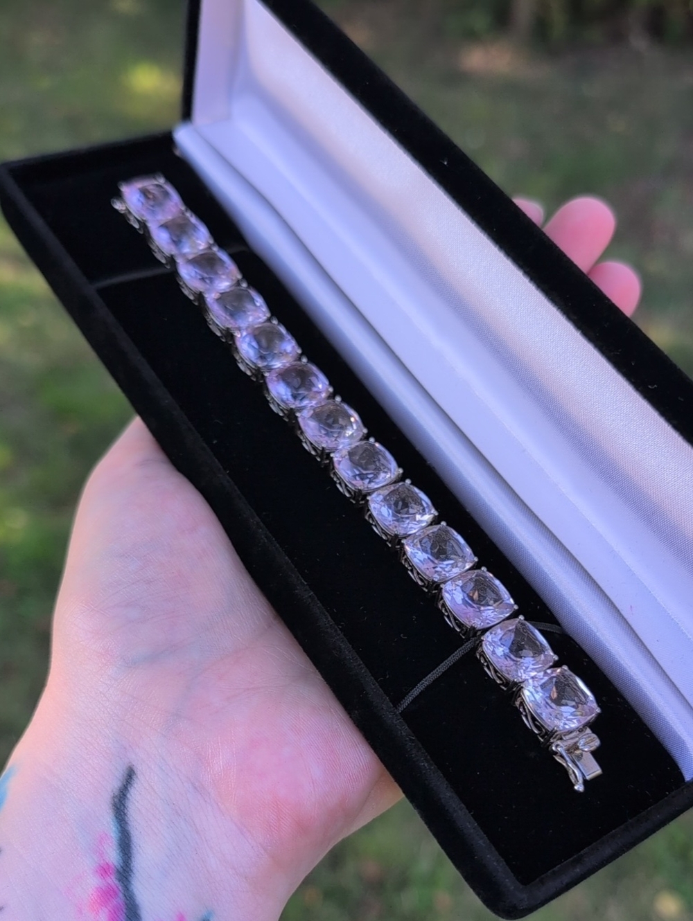 Elegant Pink Crystal Tennis Bracelet